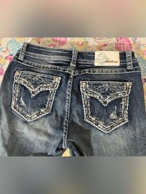 Grace Embellished Dark Blue Boot Cut Jeans